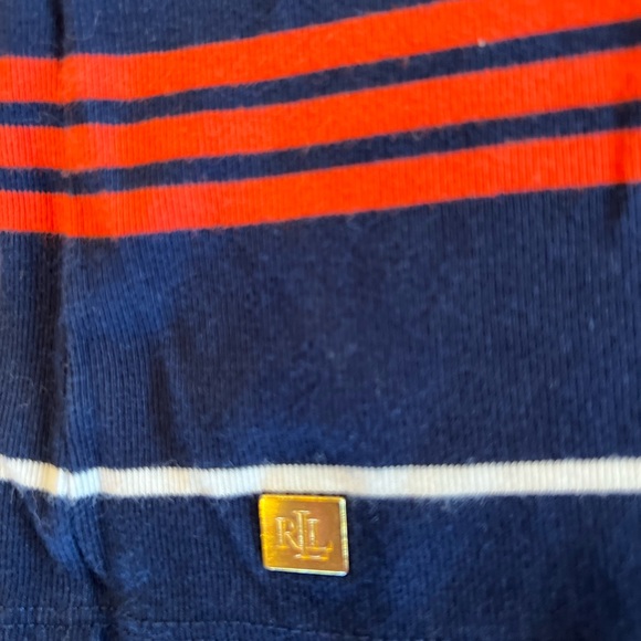 Lauren Ralph Lauren Women’s Tunic Striped and Flared Sleeves Size XL Orange Blue - Picture 7 of 13